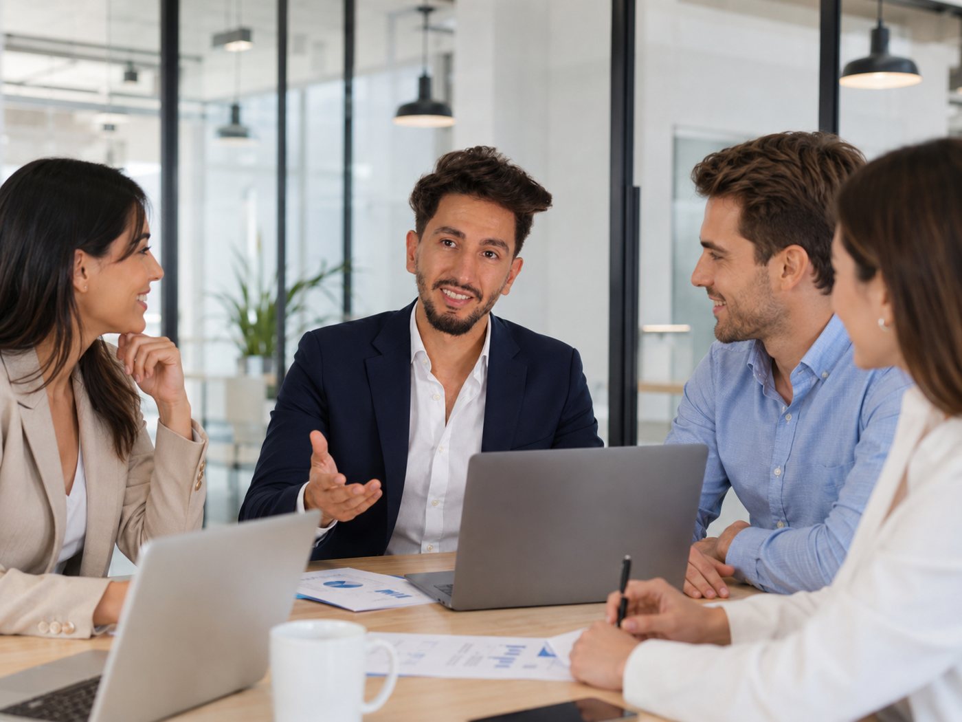 Me Kebache en séance de travail avec des entrepreneurs